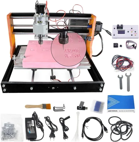 Kit de fresadora CNC 3018-PRO mejorado, con controlador GRBL fuera de línea, con interruptores de límite de 3 ejes, parada de emergencia, máquina de