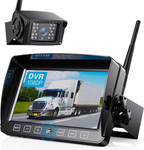 Kit de sistema de cámara digital inalámbrica de respaldo, HD 1080P e IP69, cámara de visión trasera inalámbrica inalámbrica + monitor táctil DVR de