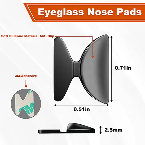 Miniatura 2 de SMARTTOP Stick on - Almohadillas adhesivas para la nariz de 0.098 pulgadas (0.098 in) de silicona antideslizante, almohadillas para la nariz