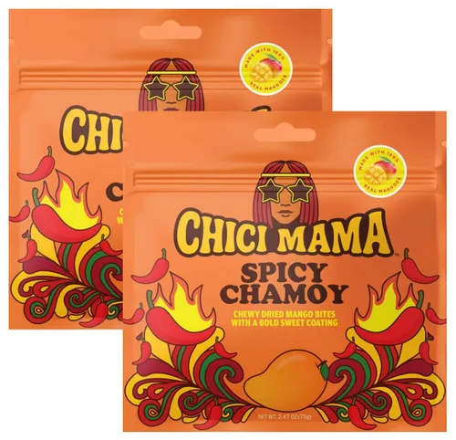 Miniatura 8 de Chici Mama Blue Raspberry Limeade - Bocadillos de mango, paquete de 2 – Hecho con mango real Golosinas masticables y jugosas alternativas Sin