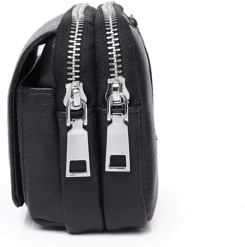 Miniatura 3 de Leather Waist Pack Belt Holster for Men Women Clip Holder Outdoor Travel Cover Pouch Purse Fanny Bag Cell Phone Case