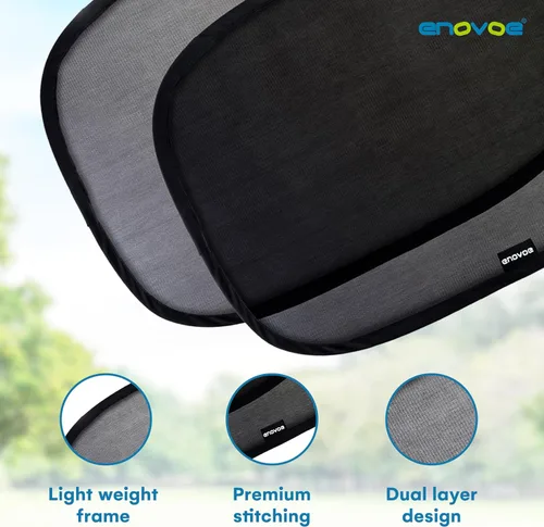 Miniatura 5 de Enovoe - Paquete de 2 persianas para ventana de automóvil de 19 x 12 pulgadas en cubierta lateral para SUV, sedanes y camiones, protege al bebé
