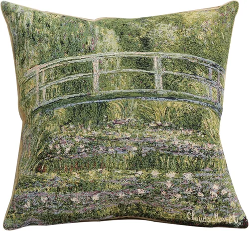 Miniatura 12 de Charlotte Home Furnishings Inc Monet's Japanese Bridge - Funda de almohada de 18 x 18 pulgadas, funda de cojín decorativa para sofá, sofá y cama