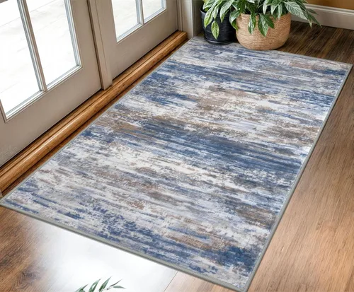 Miniatura 41 de KOZYFLY – Alfombra de pasillo moderna y lavable de diseño abstracto verde, 2 x 5 pies, antideslizante, suave y de pelo corto, ideal para cocina