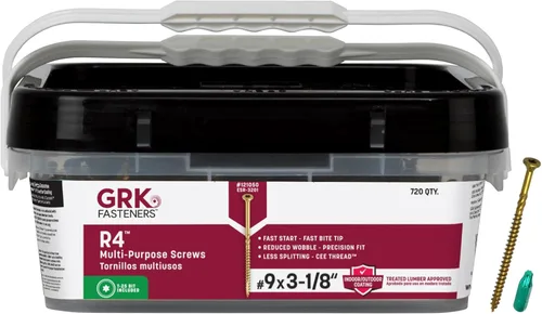 Miniatura 25 de GRK Fasteners R4™ # 9 x 1-1/2 pulgadas, tornillos de marco multiusos, 820 piezas, revestimiento Climatek™ resistente a la corrosión, vallas