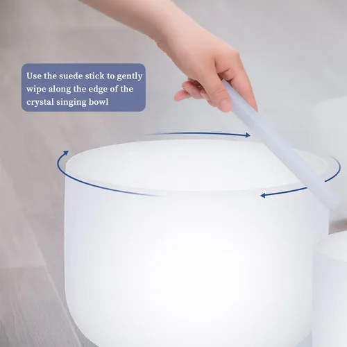 Miniatura 3 de SOLSHINE Juego de 7 cuencos de cristal de 15-30 cm con estuche de transporte resistente gratis, mazo de cuenco de cristal y junta tórica reparador
