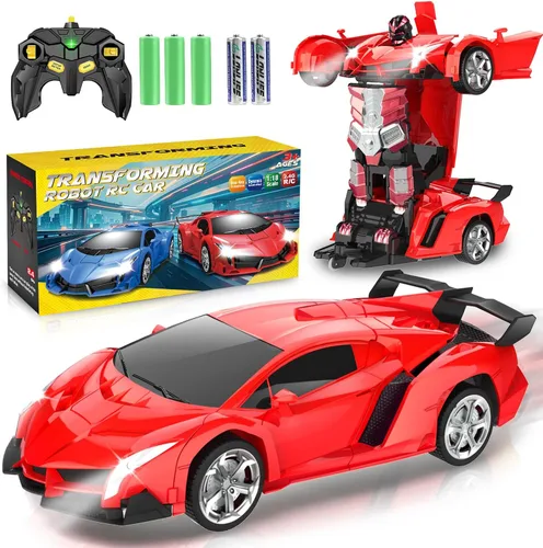 Chridark Juguetes de Coche a Control Remoto - Coches RC Transformables para Niños, Juguetes de Coche Robot Transformable, Regalo de Juguetes para