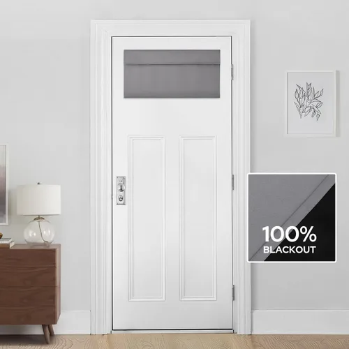 Miniatura 82 de HOMEIDEAS Cortinas 100% Opacas para Luces Laterales de Puerta Principal, Cubierta de Ventana de Puerta de Aula, Persianas de Privacidad