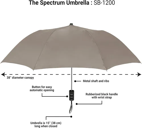 Miniatura 49 de STROMBERGBRAND UMBRELLAS The Spectrum Popular Style - Paraguas de viaje compacto de 42 pulgadas para lluvia, viento y sol, resistente y ligero