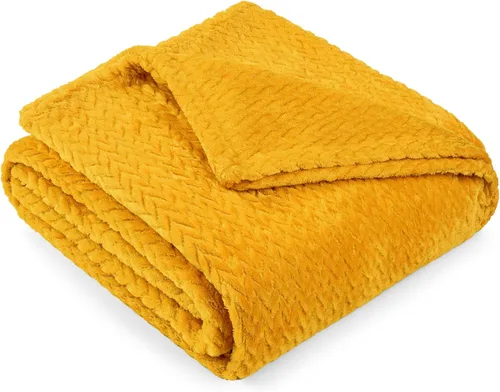 Miniatura 12 de PAVILIA - Manta de forro polar suave y sólida de color negro para sofá, mantas ligeras y mullidas y cálidas para cama, manta de franela mullida