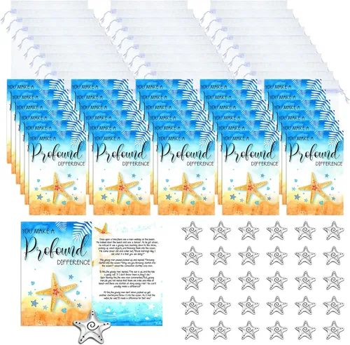 Miniatura 10 de Gersoniel 30 juegos de regalos de agradecimiento a los empleados, regalos de historia de estrellas de mar a granel, juego motivacional