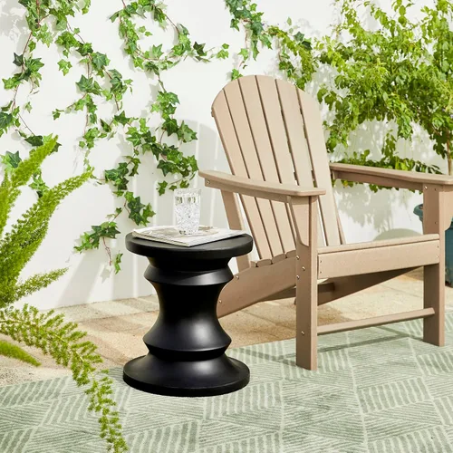 Miniatura 8 de Giltzhome Taburete decorativo antiguo de jardín, 18.25 pulgadas de alto, mesa de acento de ajedrez resistente, mesa auxiliar, soporte para maceta