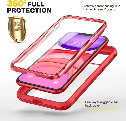 Miniatura 21 de Diaclara Funda diseñada para iPhone 16, mejorada [protección completa de la cámara], carcasa resistente de cuerpo completo con protector de pantalla