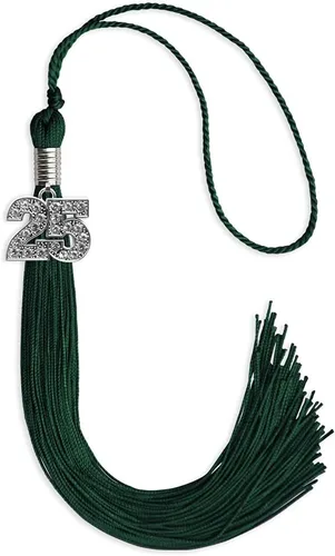 Miniatura 73 de Endea Graduation Borla de un solo color con dije de plata brillante (oro antiguo, 2022)