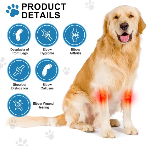 Miniatura 3 de Protector de codo para perro, coderas de perro para pierna delantera para alivio elástico de tumores de efusión, callos, edema, displasia, úlceras