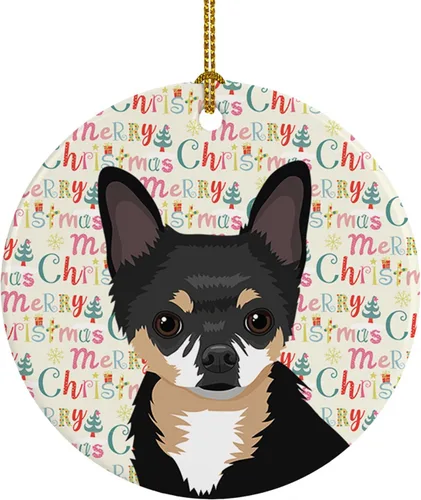 Miniatura 34 de Caroline's Treasures Bulldog Francés Azul de Navidad Adorno de Cerámica Decoraciones Colgantes para Árbol de Navidad para Hogar Navidad, Festividad