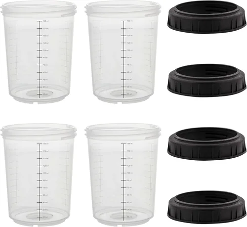 Miniatura 12 de Master Paint System MPS, juego de 4 vasos duros de tamaño estándar de 20 onzas (20.3 fl oz) y anillos de retención – 4 vasos duros y 4 anillos