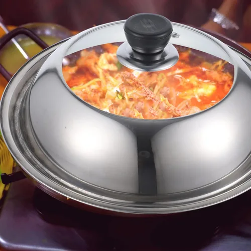 Miniatura 7 de YARNOW Cubierta de olla visible de 11 pulgadas con perilla y tapa de vidrio transparente para cocinar sartén y wok accesorio de utensilios de cocina
