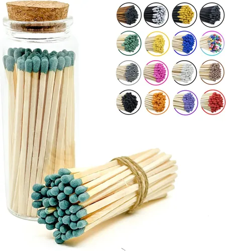 Miniatura 9 de Chandler Studio Fósforos en un frasco Más de 60 cerillas Fósforos decorativos con almohadilla de encendido Encendedor de velas largo