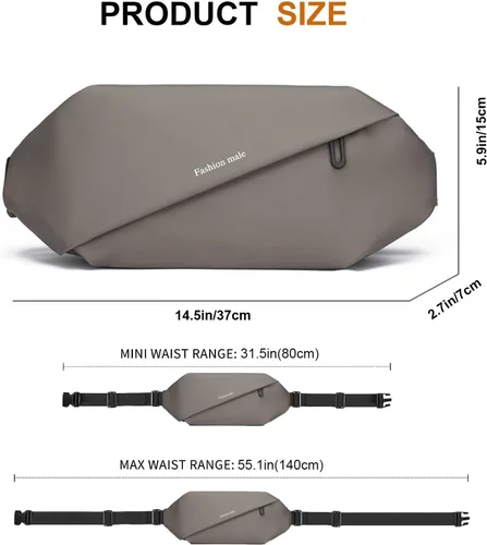 Miniatura 2 de Riñonera cruzada para hombres y mujeres, riñonera de moda con correa ajustable, para correr al aire libre, ciclismo, deportes, viajes, senderismo