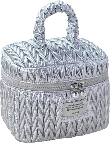 Miniatura 11 de Bolsa de maquillaje de cuerda de cáñamo, bolsa de maquillaje grande para mujeres, bolsa organizadora de nailon, bolsa de aseo de viaje, 6-verde