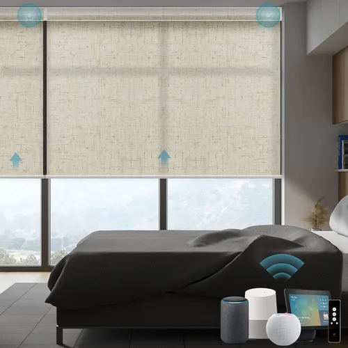Miniatura 28 de SmartWings Persianas Enrollables Inteligentes Motorizadas con Filtro de Luz, Persianas Eléctricas con Control Remoto para Ventanas Compatibles