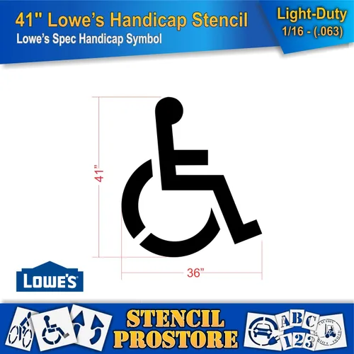 Miniatura 2 de Plantillas para minoristas – Lowes – Plantilla para discapacitados de 41 pulgadas – 36 x 41 pulgadas x 1/16 pulgadas (63 mil) – Ligero