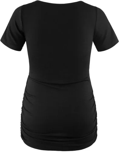 Miniatura 166 de GINKANA Blusas de maternidad de manga corta, diseño floral, fruncido, casual, para mamá, para embarazo