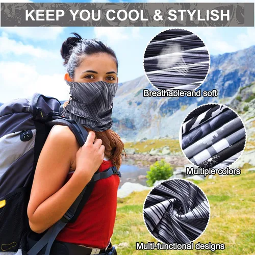 Miniatura 3 de 60 piezas de polaina de cuello a granel para hombres y mujeres, pasamontañas, cubrebocas, sin costuras, bandana, protección UV, bufanda