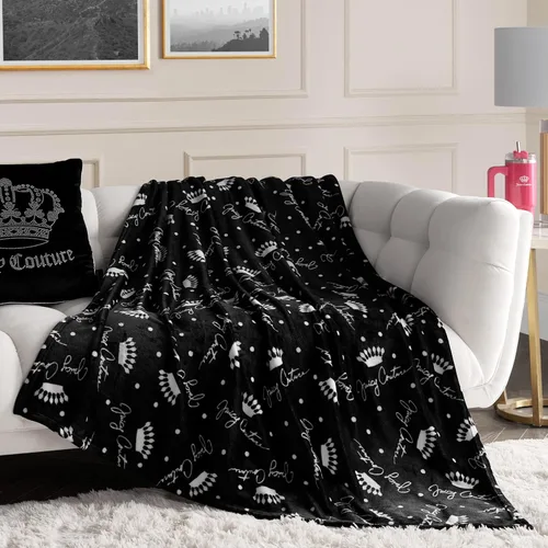 Miniatura 24 de Juicy Couture Berry Happy - Manta de felpa de 50 x 70 pulgadas, color rosa, mantas decorativas para sofás, mantas para sillas y camas