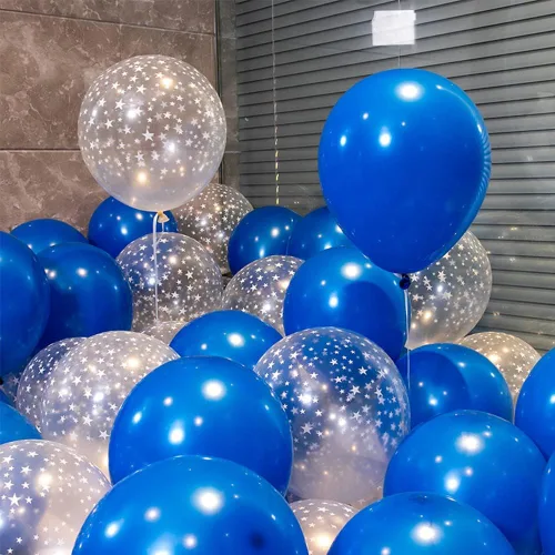 Miniatura 3 de Abbaoww 100 globos azules de látex fuertes de 10 pulgadas para decoración de fiestas, cumpleaños, bodas, aniversarios, Navidad y suministros de arco
