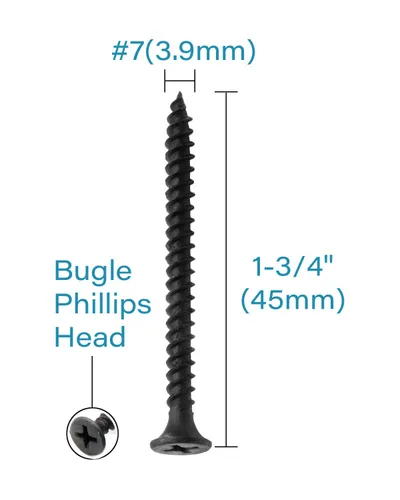 Miniatura 3 de IMScrews 50 tornillos Phillips de cabeza plana #7 x 1-3/4 pulgadas para paneles de yeso, rosca fina, tornillo de madera de punta afilada, acero al