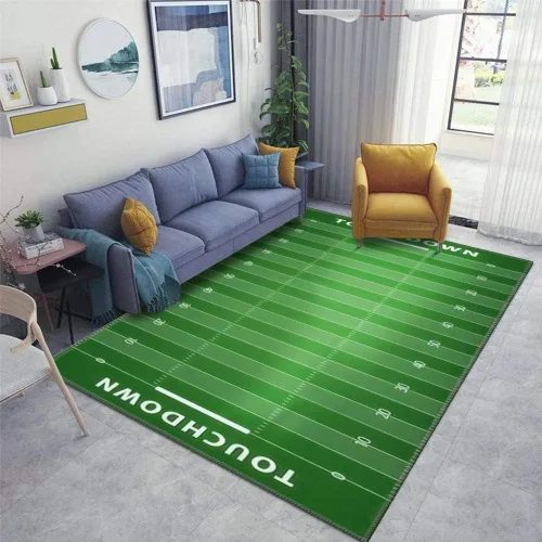 Alfombra de pasillo para el hogar, fondo de campo de fútbol americano con césped artificial, tapete grueso antideslizante para entrada, alfombra de