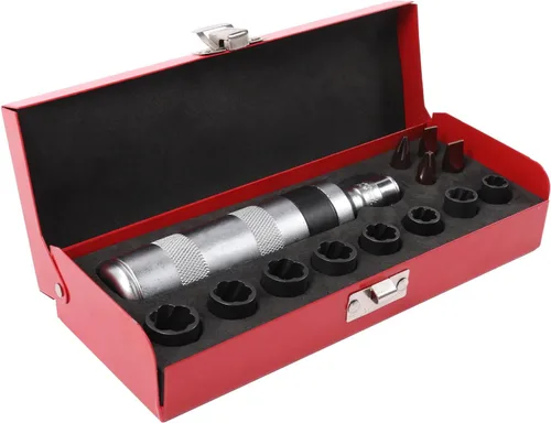 Miniatura 6 de Juego de destornillador de impacto reversible manual de 1/2", extractor de 12 piezas, destornillador de impacto de acero S2 mucho más duradero