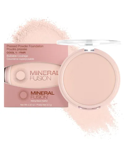 Miniatura 32 de Mineral Fusion Base de maquillaje en polvo prensado, Deep 1, piel media/bronceada con matices dorados, maquillaje de base que desafía la edad
