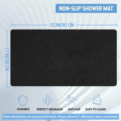 Miniatura 181 de Hargiis - Tapete antideslizante de secado rápido para tina y ducha, tapete exfoliante para pies, para baño, cocina u hotel, beige, 24 x 16 pulgadas