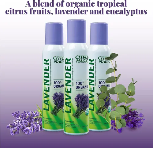 Miniatura 7 de Citrus Magic Ambientador en aerosol orgánico natural que elimina olores, eucalipto lavanda, 3 onzas, paquete de 3