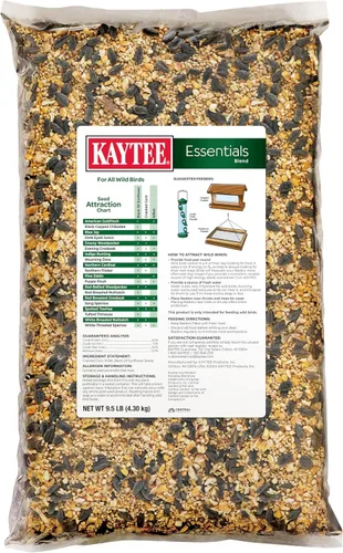 Miniatura 8 de Kaytee Essentials Blend with Black Oil Sunflower, maíz agrietado y mijo, semillas de alimento para aves silvestres para cardenales, arrendajos