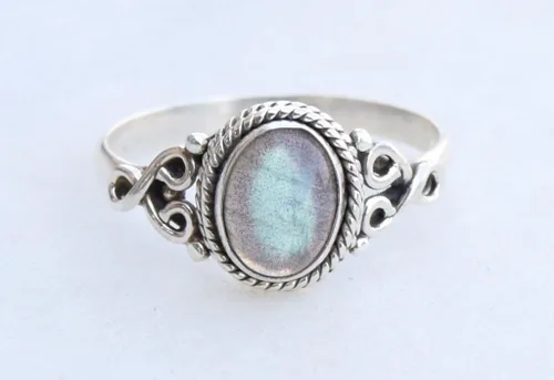 Miniatura 3 de Anillo de Piedra de Labradorita Plata de Ley 925 Anillo Declarativo Para Mujeres Hecho a Mano Piedra Preciosa Joyería de Navidad Regalo Para Ella
