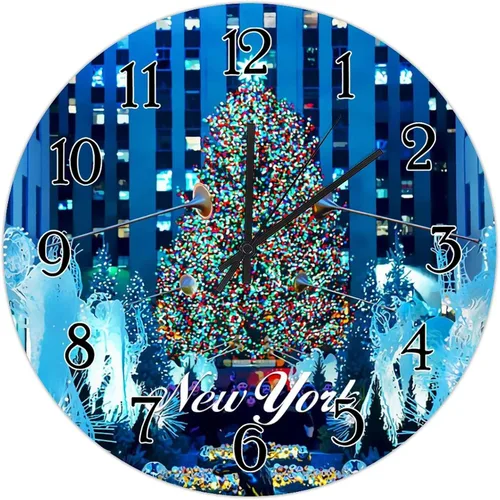 Miniatura 16 de Reloj de pared decorativo de madera de la ciudad de Estados Unidos, Nueva York, Ciudades en los Estados de Nueva York, relojes de regalo