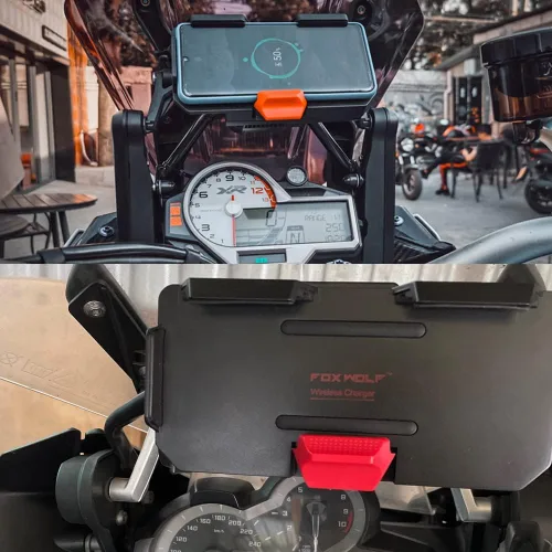 Miniatura 7 de Soporte de teléfono para motocicleta R1200GS, soporte para teléfono móvil con puertos de carga USB duales para R1200GS F800GS ADV F700GS R1250GS