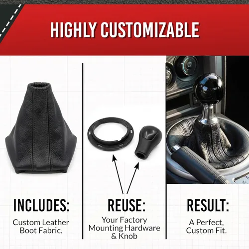 Miniatura 4 de RedlineGoods Funda de palanca de cambios - Palanca de cambios C6 compatible con Chevrolet Corvette C5 1997-04. Hecho a medida, no universal. Gamuza