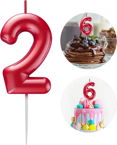 Miniatura 166 de Velas número 2 arcoíris con número 3D de feliz cumpleaños para decoración de fiesta de pastel de cumpleaños, suministros de celebración