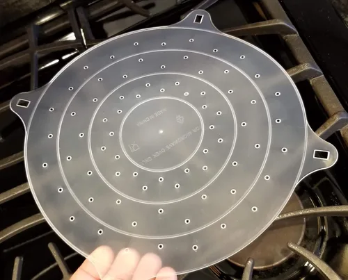 Miniatura 2 de Handy Housewares Cubierta redonda ventilada de 10 pulgadas para tazón de comida para microondas, ayuda a mantener tu microondas limpio (paquete de 1)