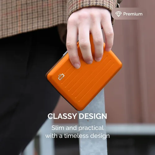 Miniatura 4 de Cartera de aluminio ÖGON -DESIGNS-, de gran capacidad con cerradura metálica, protección RFID contra fraudes y desmagnetización, modelo Smart Case