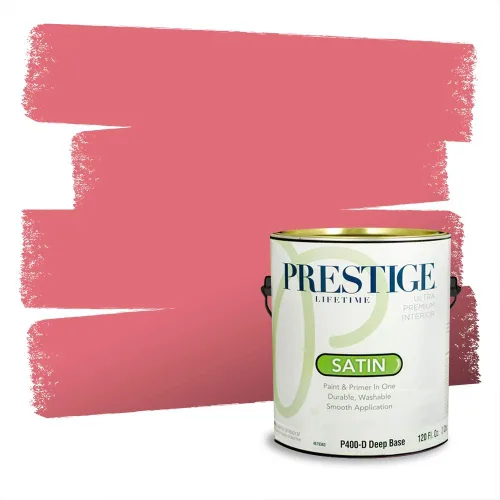 Miniatura 123 de Prestige Paints Pintura exterior e imprimación en uno, 1 galón, plano, coincidencia comparable de Valspar* Amber Rose*