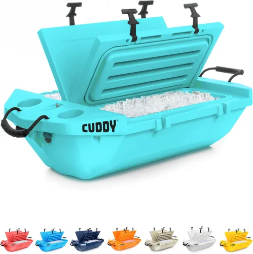 Miniatura 10 de CUDDY - Enfriador flotante y recipiente de almacenamiento en seco para tierra y agua, 40 cuartos de galón, ideal para río, playa, kayak, piscina