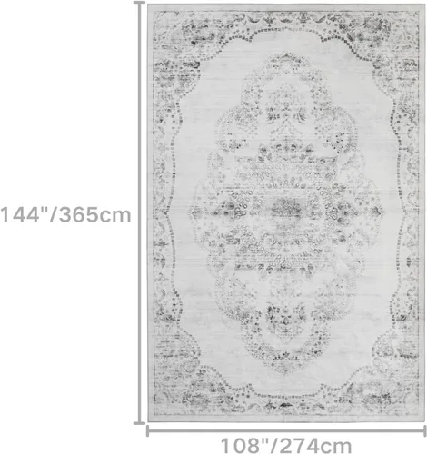 Miniatura 155 de Syalife 4x6 Alfombra Lavable para Área, Ultra Suave Antideslizante, Pila Baja, Alfombra Vintage Resistente a Manchas para Sala de Estar, Alfombra