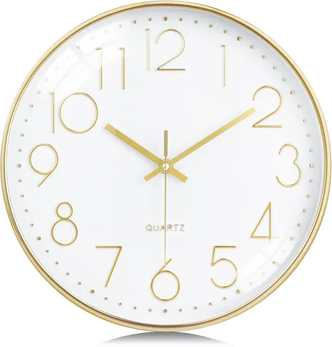 Miniatura 12 de Lafocuse Reloj de pared silencioso azul marino de 12 pulgadas, funciona con pilas, reloj de pared analógico para cocina, sala de estar, dormitorio