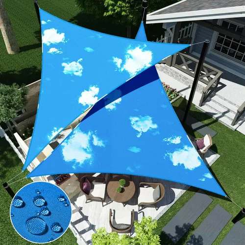 Miniatura 11 de ECOOPTS Toldo impermeable triangular, 12 x 12 x 12 pies, bloqueo UV, para patio al aire libre, pérgola, jardín (rojo)